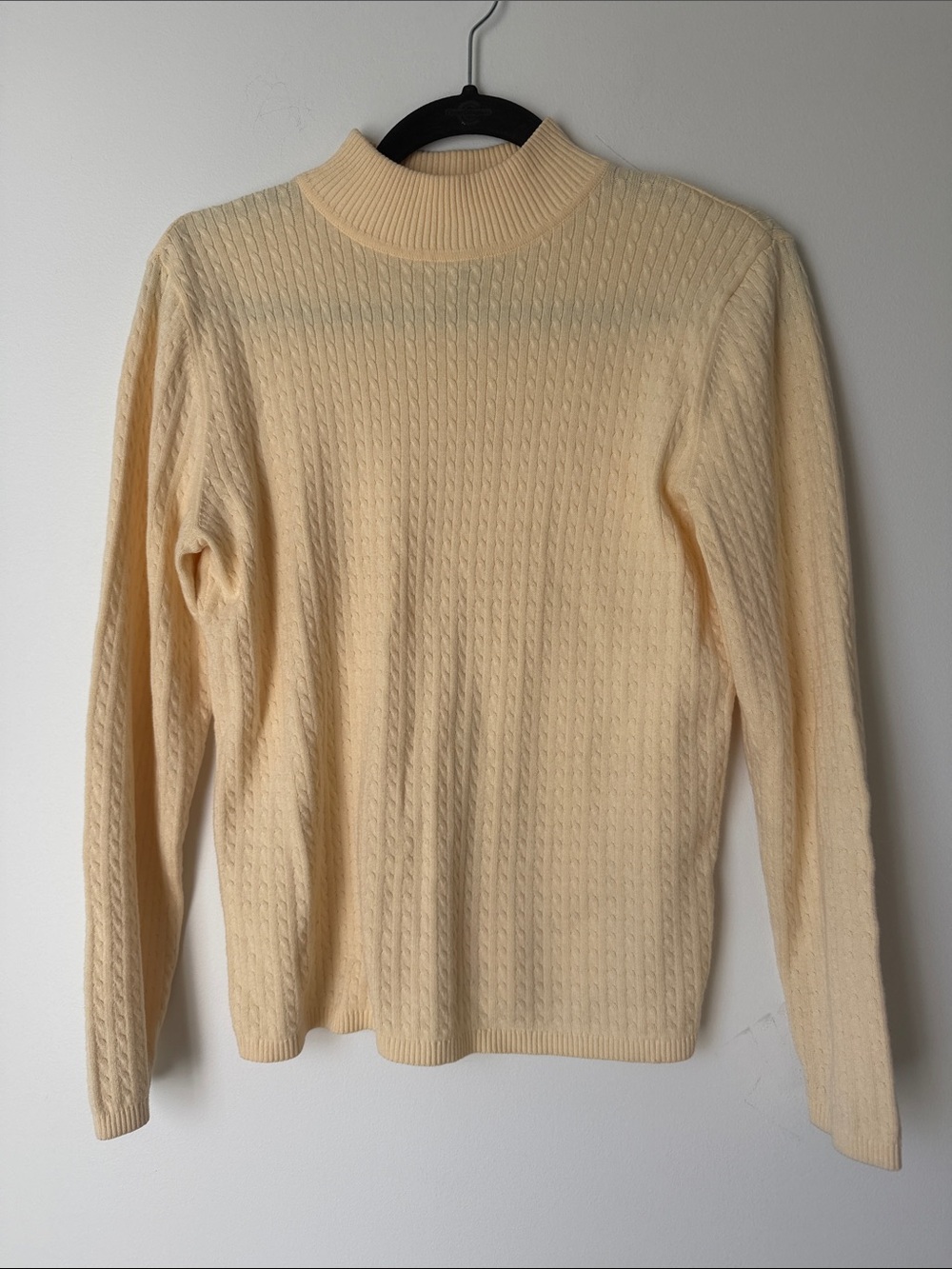 Karen Scott Light Cream Cable Turtleneck Sweater